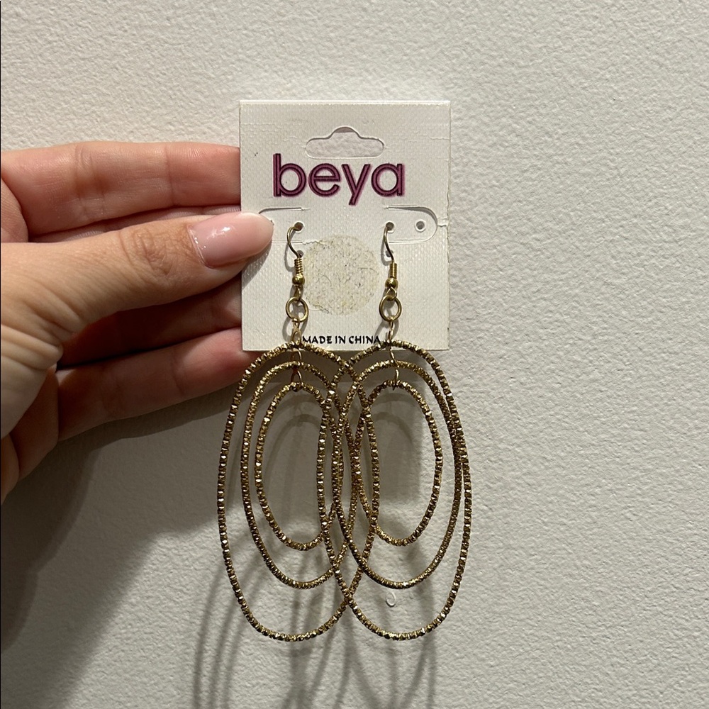 Beya Gold Triple Hoop Earrings